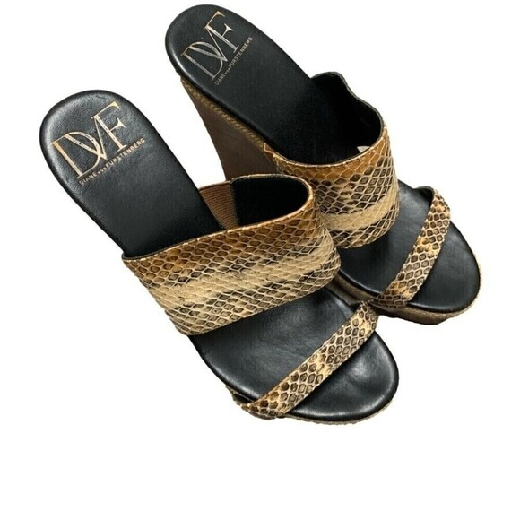 Dvf Diane von Furstenberg Snake‎ Print Wedge Sandals Size 6 - Picture 10 of 10